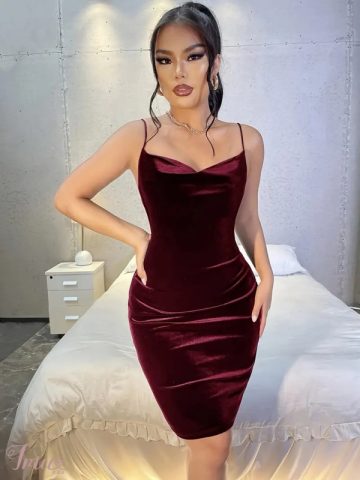imusau.lt | listing Elegantiška suknelė be rankovių, spalva burgundija 83147