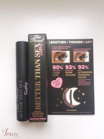 imusau.lt | listing Too Faced - Better Than Sex Foreplay juodas mini akių tušas, tušo pagrindas primeris