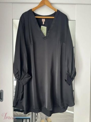 imusau.lt | listing DIDELE  LENGVA atlasine H*M suknele\tunika 54\56d - krut 148, klub 156, ilgis 100\104cm, polyest