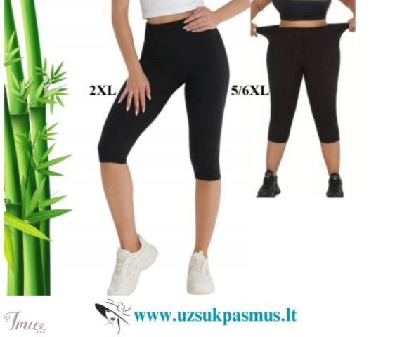 imusau.lt | parduodama Bambukinės tamprės moterims 3/4 ilgio, nuo 2XL iki 5/6XL